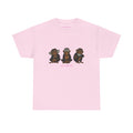 Wise Monkeys Classic Tee in Light Pink, front