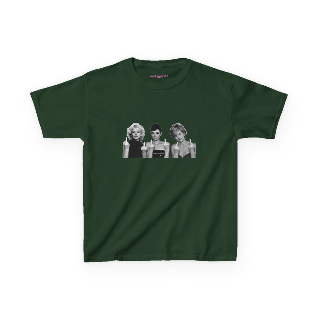Iconic 3 Baby Tee in Forest Green, front
