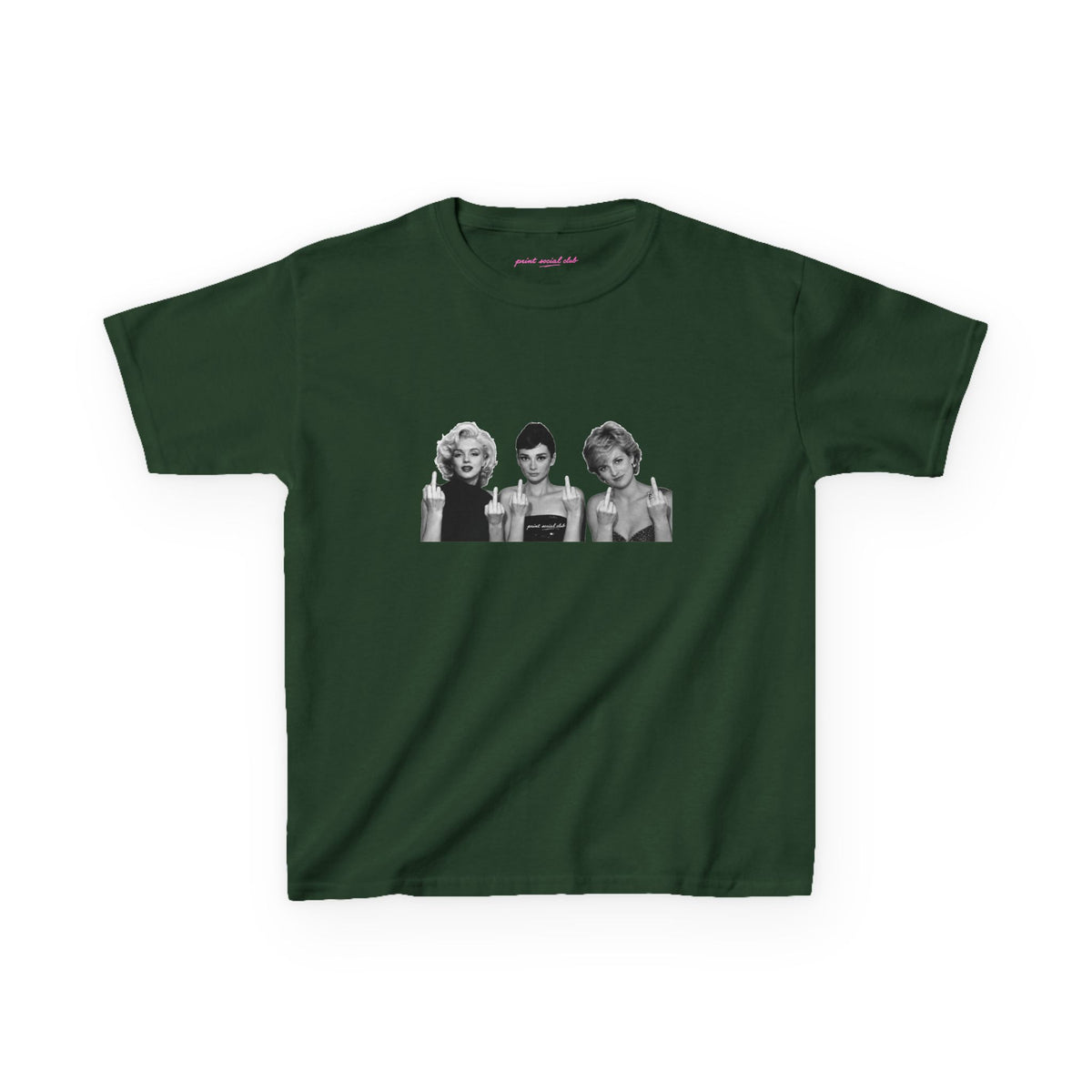 Iconic 3 Baby Tee in Forest Green, front