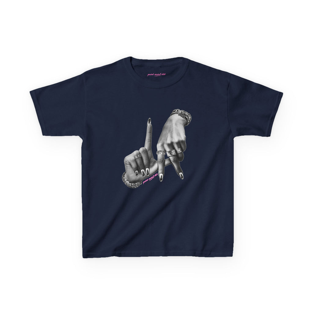 LA Baby Tee in Navy, front