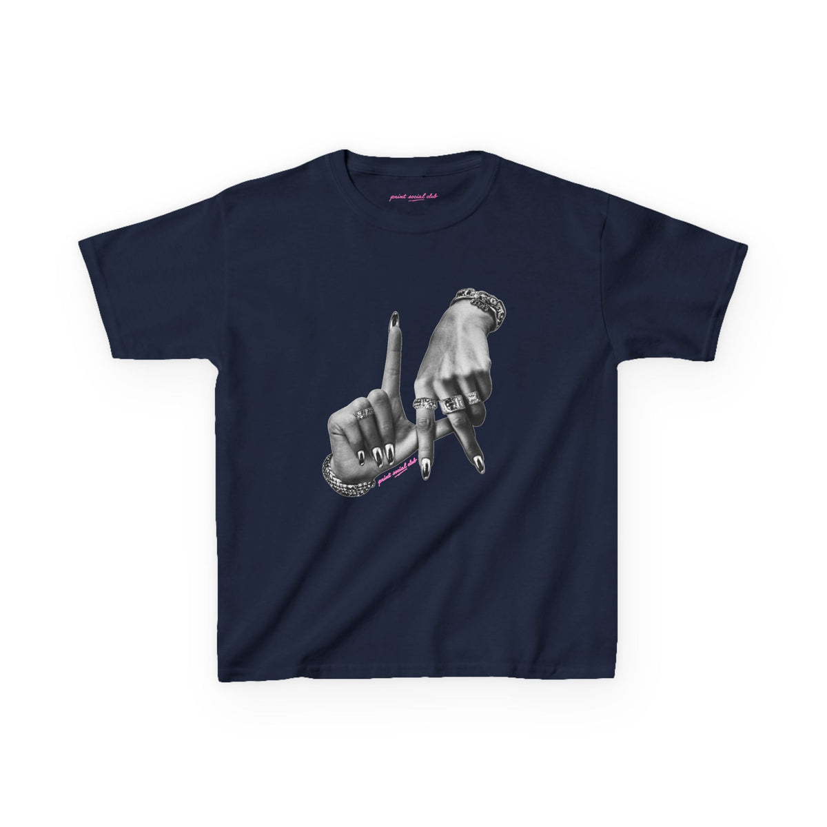 LA Baby Tee in Navy, front