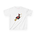 Flying Witch Baby Tee in White, front