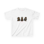 Wise Monkeys Baby Tee in White, front