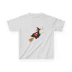 Flying Witch Baby Tee in Ash, front