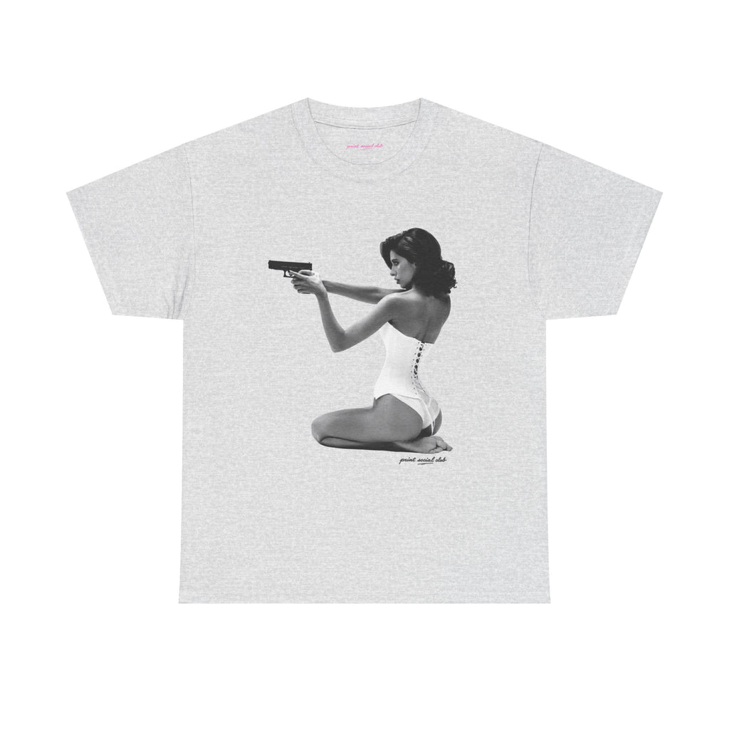 Hands-Up Classic Tee in Ash, front