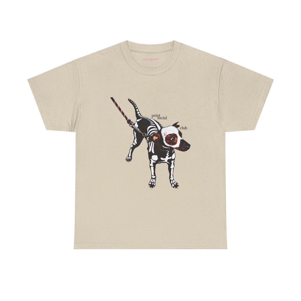 Skeleton Dog Classic Tee in Sand, front