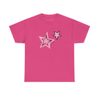 Shooting Stars Pink Classic Tee in Heliconia, front
