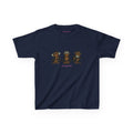 Wise Monkeys Baby Tee - double sided in Navy, front