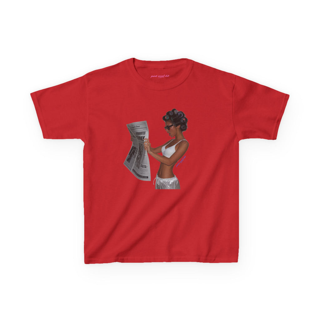 News Baby Tee in Red, front