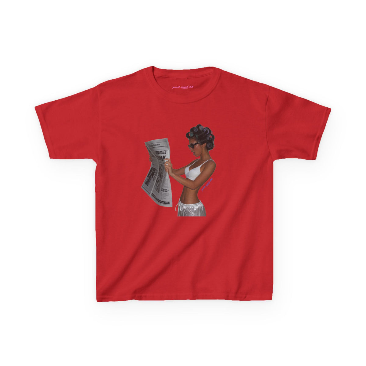 News Baby Tee in Red, front