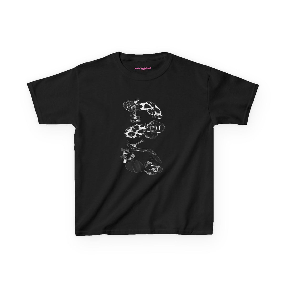 Heels Baby Tee in Black, front