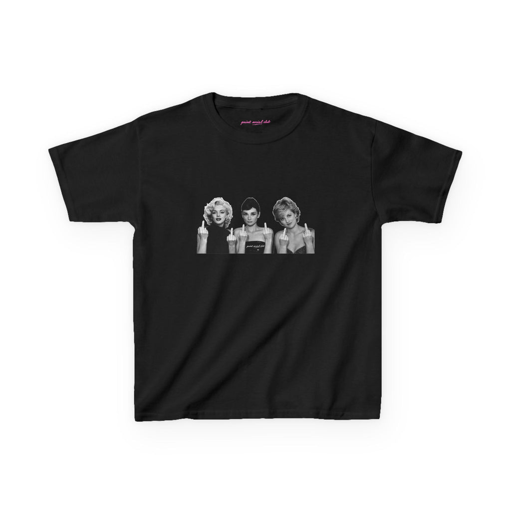 Iconic 3 Baby Tee in Black, front