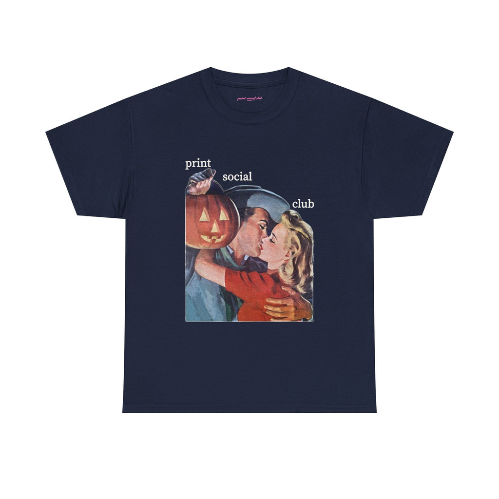 Pumpkin Kiss Classic Tee in Navy, front