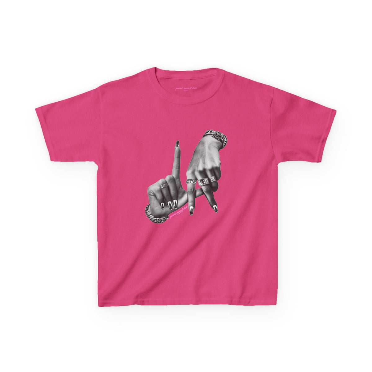 LA Baby Tee in Heliconia, front