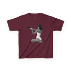 Hands-Up Baby Tee in Maroon, front