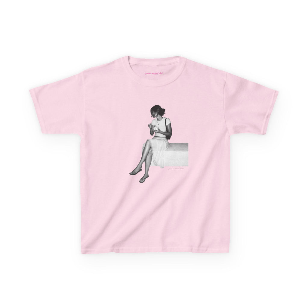 Gelato Hour Baby Tee in Light Pink, front