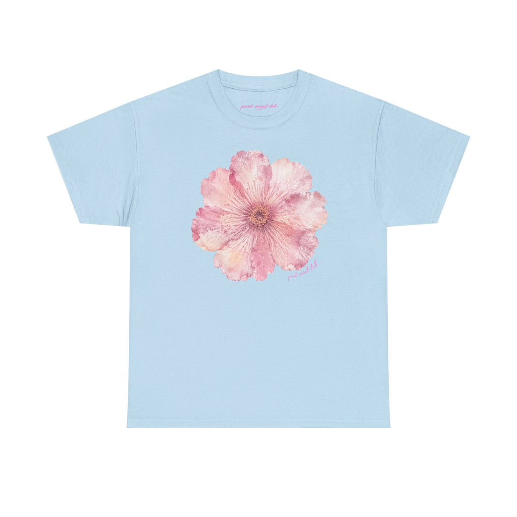 He Sent Flowers Classic Tee in Light Blue, front