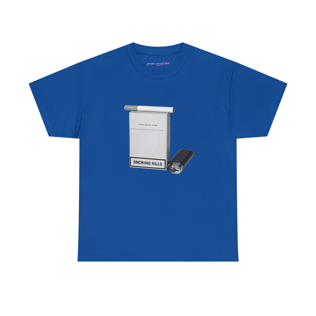 Smoking Kills Classic Tee in Royal, front