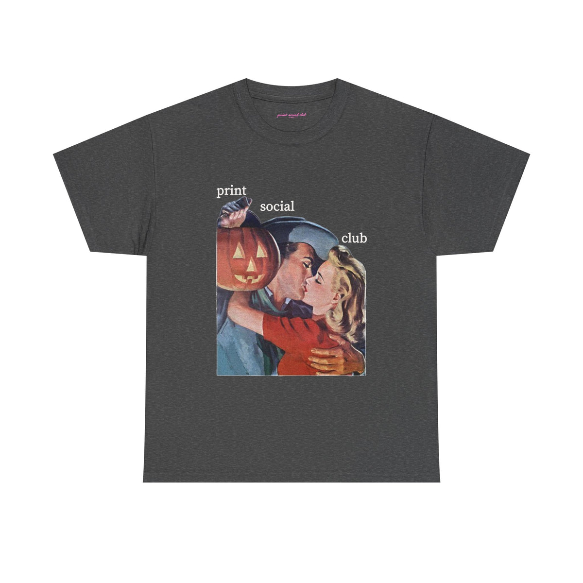 Pumpkin Kiss Classic Tee in Dark Heather, front