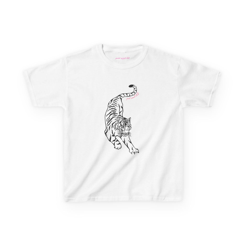 Stretching Baby Tee in White, front
