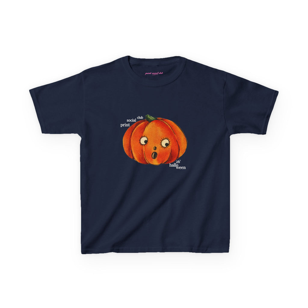 Halloween 26 Baby Tee in Navy, front