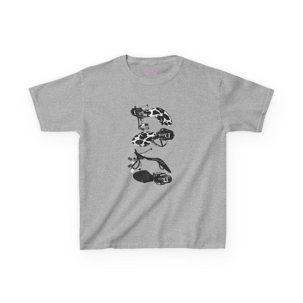 Heels Baby Tee in Sport Grey, front