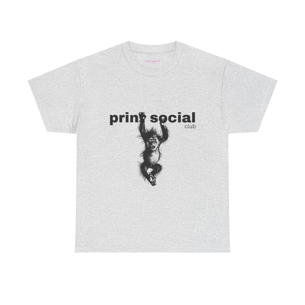 Save Wild Monkeys Classic Tee in Ash, front