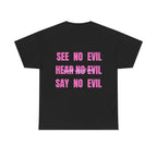 Wise Monkeys Classic Tee - double sided, front