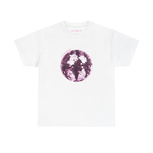 Disco Ball Classic Tee in White, front
