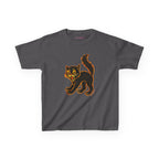 Black Cat Baby Tee in Charcoal, front