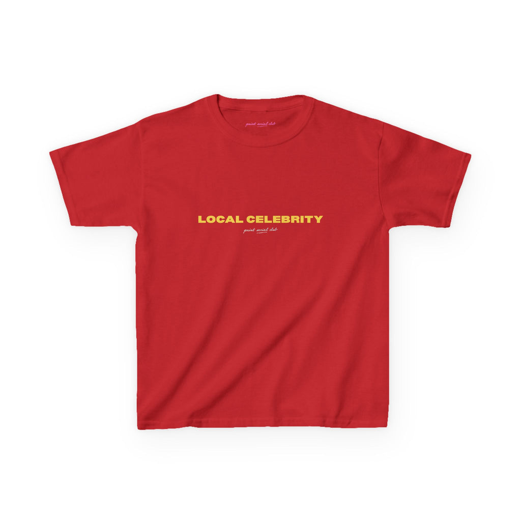 Local Celebrity Baby Tee in Red, front