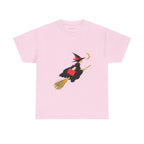 Flying Witch Classic Tee in Light Pink, front