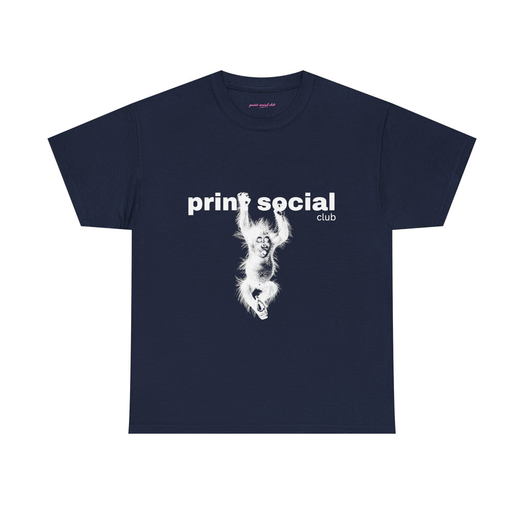 Save Wild Monkeys Classic Tee in Navy, front