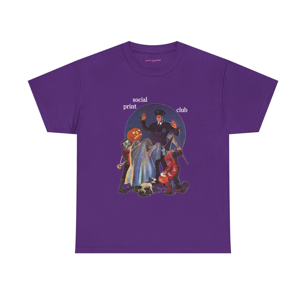 Trick Or Treaters Classic Tee in Purple, front