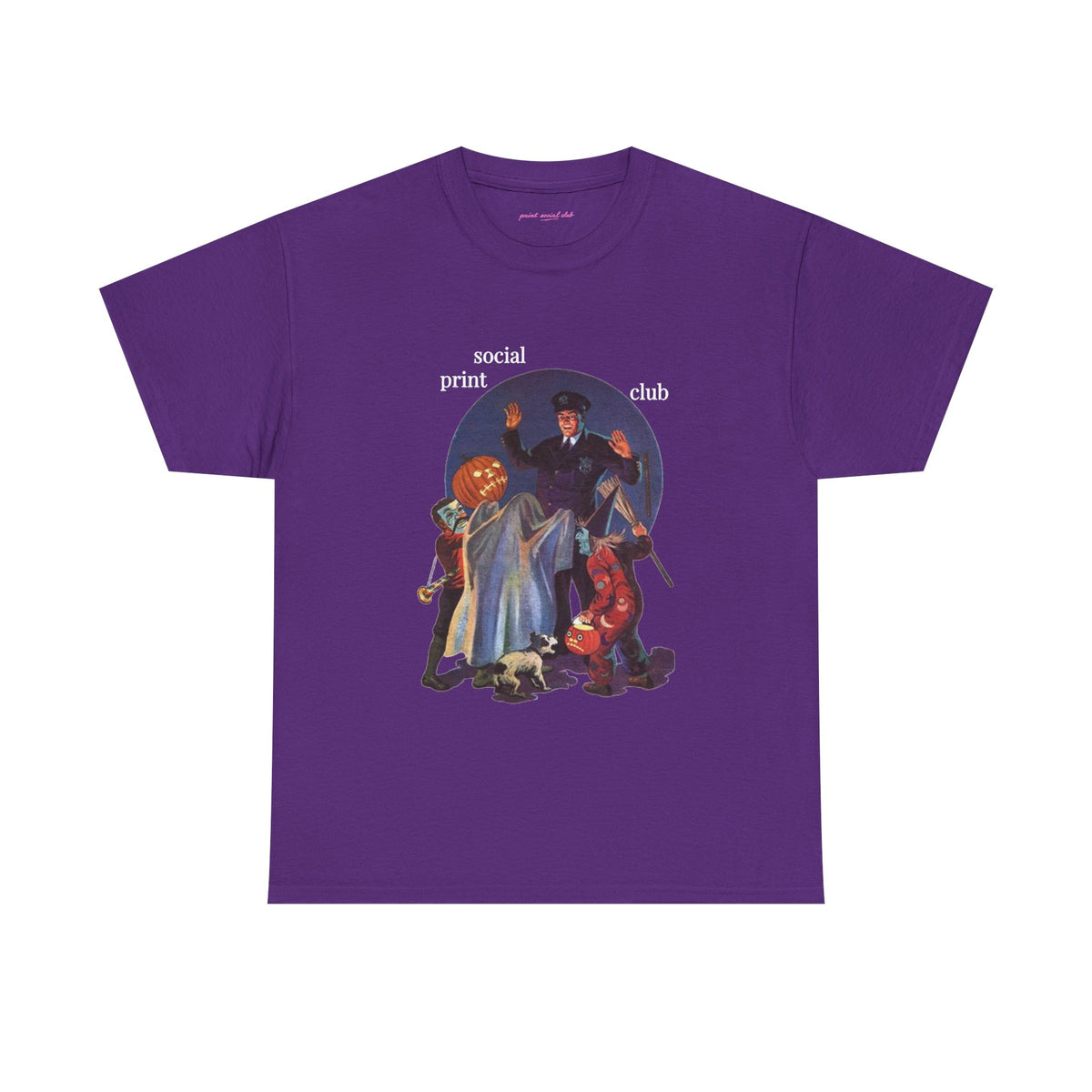 Trick Or Treaters Classic Tee in Purple, front