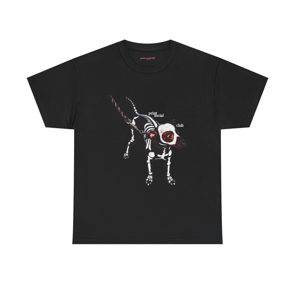Skeleton Dog Classic Tee in Black, front