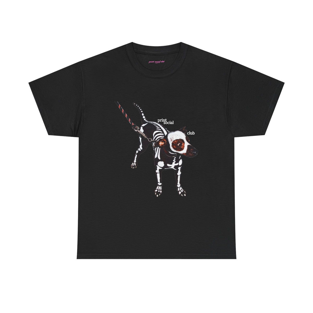 Skeleton Dog Classic Tee in Black, front
