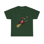 Flying Witch Classic Tee in Forest Green, front