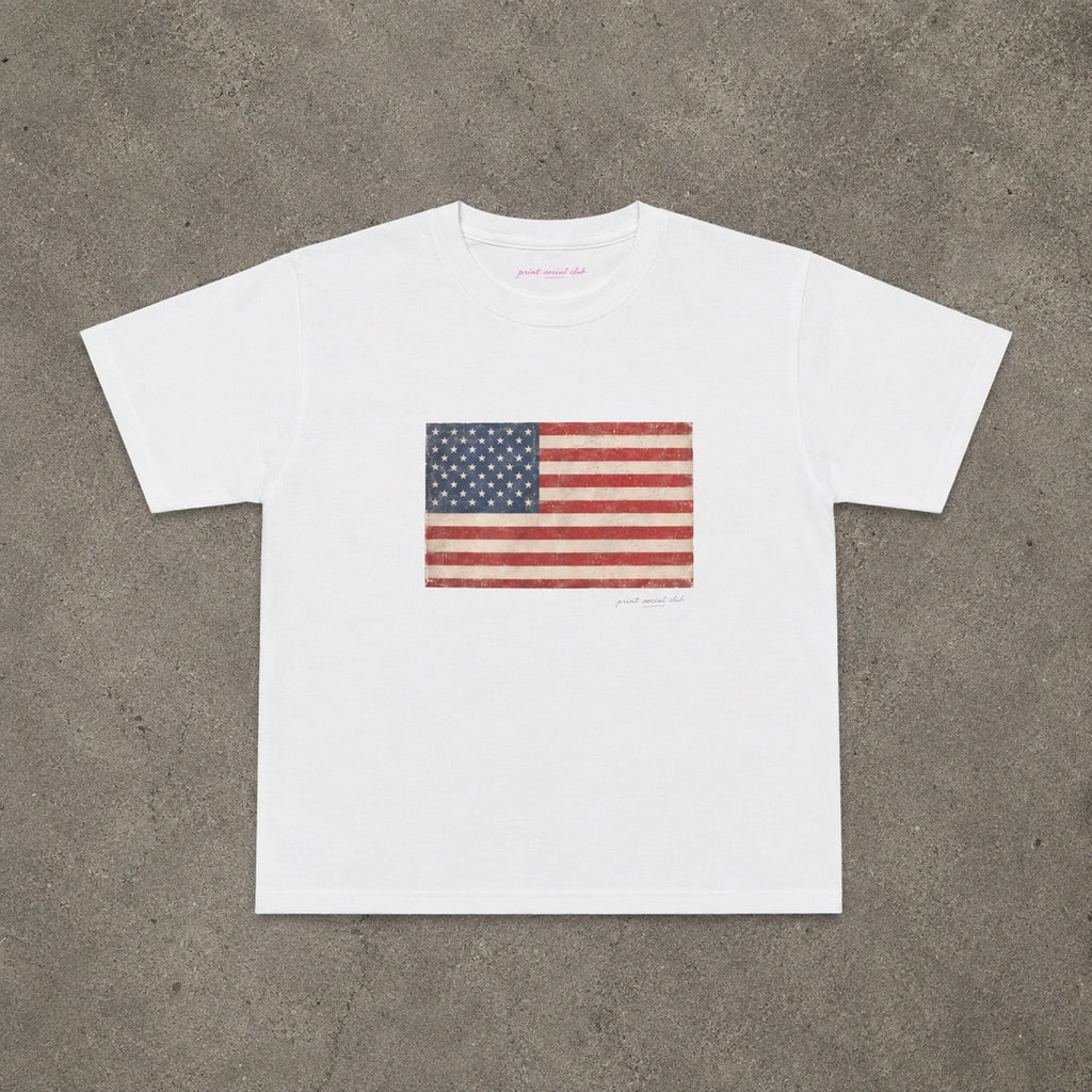American Baby Tee flat lay