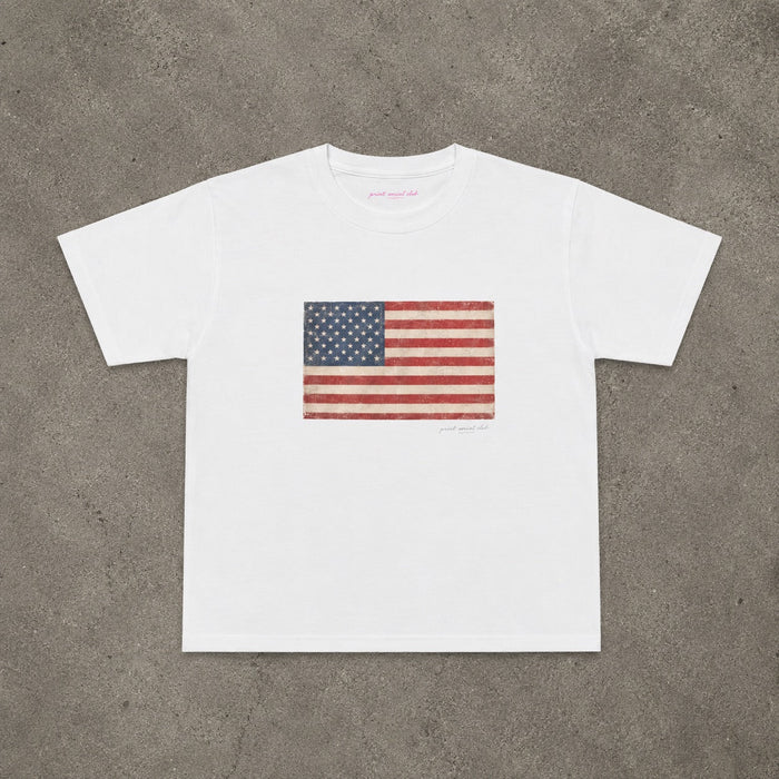 American Baby Tee flat lay