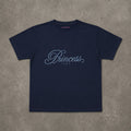 Blue Princess Baby Tee flat lay