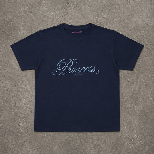 Blue Princess Baby Tee flat lay