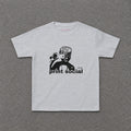 Camera Kid Baby Tee in Ash, flat lay