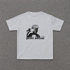 Camera Kid Baby Tee in Ash, flat lay