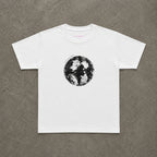Disco Ball Baby Tee in White, flat lay