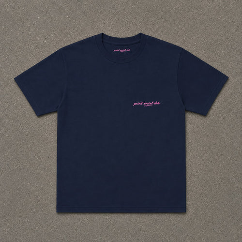 Friends Baby Tee double sided in Navy, flat lay front