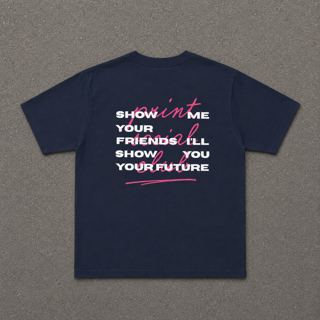 Friends Baby Tee - double sided in Navy, flat lay