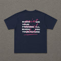 Friends Baby Tee - double sided in Navy, flat lay