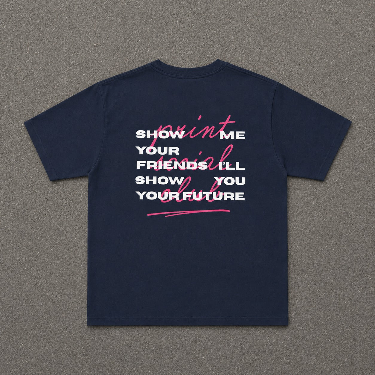 Friends Baby Tee - double sided in Navy, flat lay