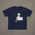 Gelato Hour Baby Tee in Navy, flat lay